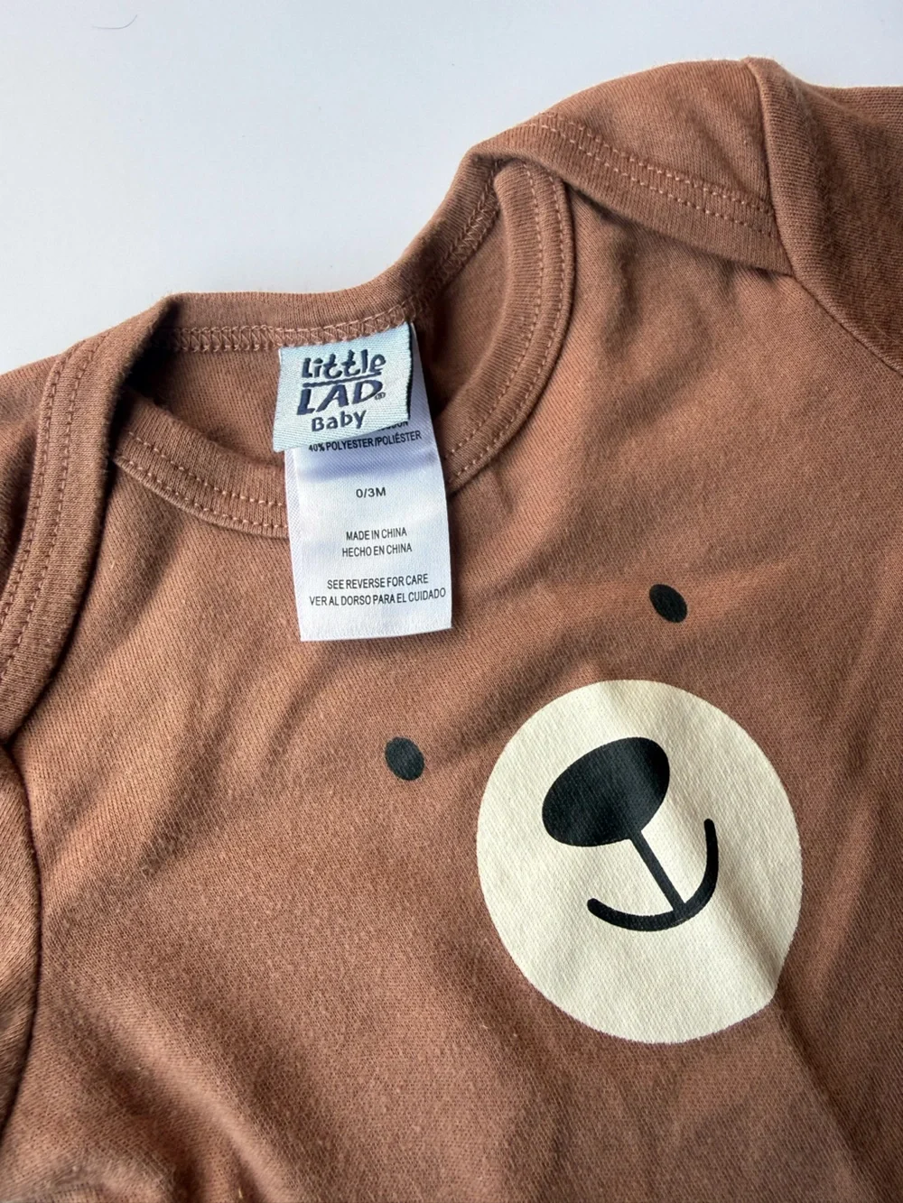 Unbranded Brown Bear Kids Matching Set - Long Sleeve Bodysuit & Pants - Picture 2 of 4